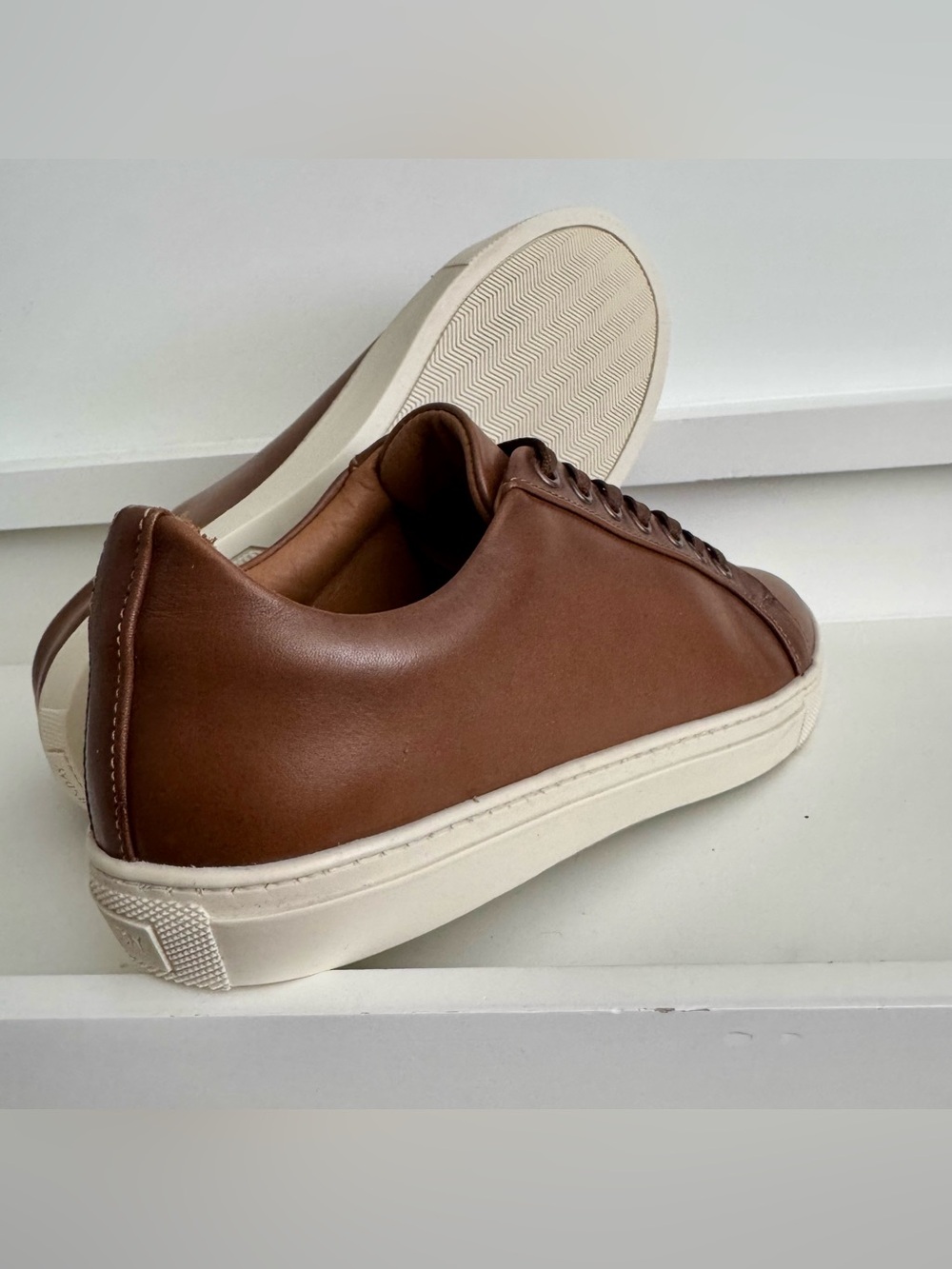 Thursday Everyday Leather Sneakers Women 10.5 Men 9 - Clean AF - Brown Low Top - Picture 13 of 15